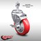 Service Caster 4 Inch SS Red Polyurethane Wheel Swivel 1/2 Inch Threaded Stem Caster with Brake SCC-SSTS20S414-PPUB-RED-TLB-121315 - alternate 4